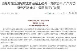 谌贻琴在全国足球工作会议上强调：坚定不移推进中国足球振兴发展