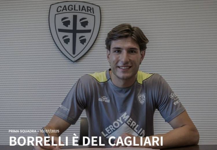 官方:卡利亚里宣布免签布雷西亚中锋博雷利,签署4+1合同