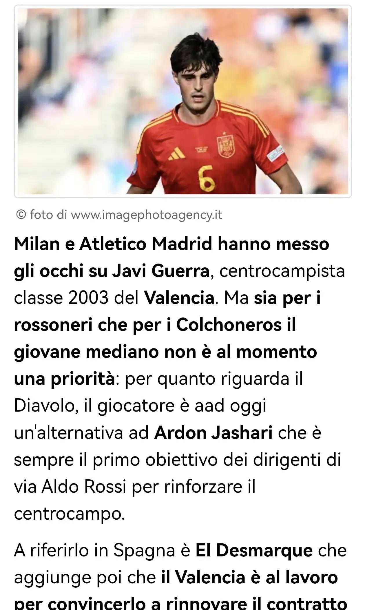 西甲媒体透露：巴伦西亚劝说哈维格拉续约，米兰只将其列为备选目标