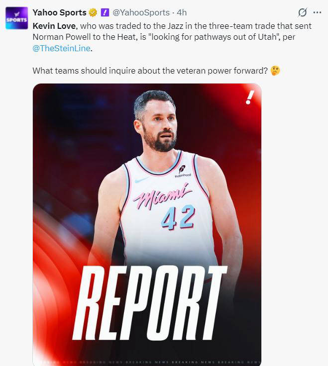 凯文-乐福与犹他爵士商讨买断事宜 费城有意引进