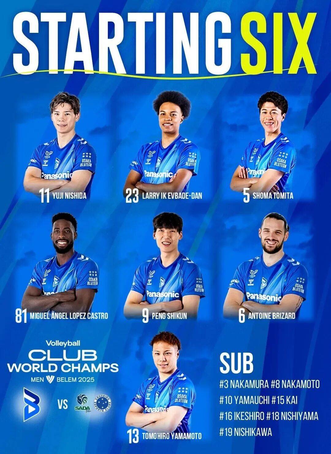 3-0!中国男排2米10巨人 世俱杯豪取开门红 西田有志11分